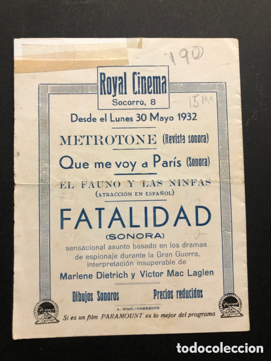Cine: Programa paramount fatalidad Marlene Dietrich - Foto 3