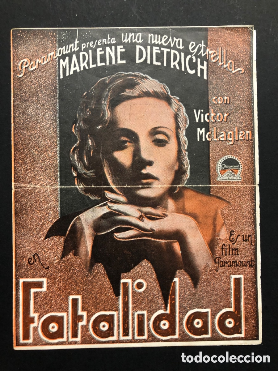 Cine: Programa paramount fatalidad Marlene Dietrich - Foto 1