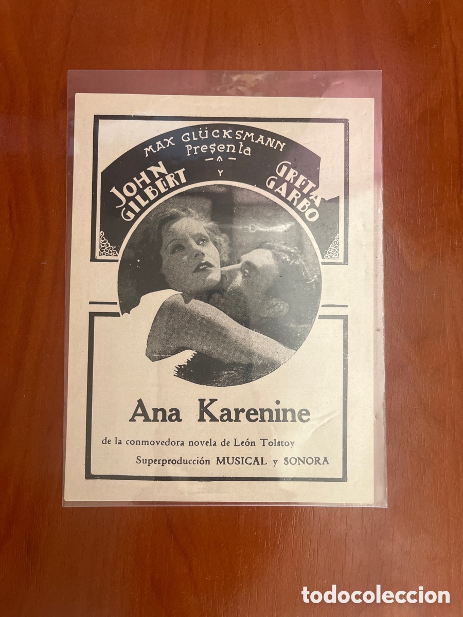 Cine: PROGRAMA ANA KARENINE, JOHN GILBERT Y GRETA GARBO, (MAX GLUCKSMANN) - Foto 1
