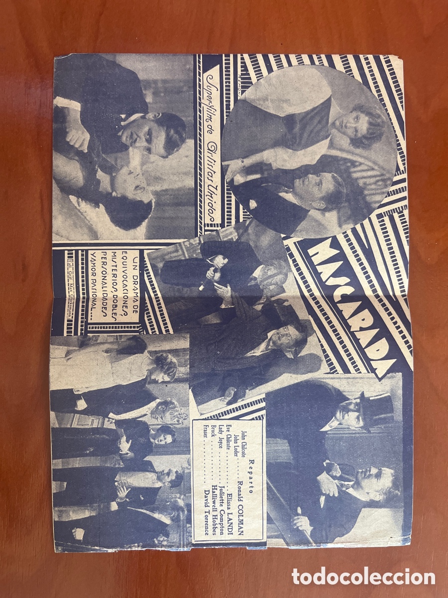 Cine: PROGRAMA MASCARADA, RONALD COLMAN, (ARTISTAS UNIDOS) - Foto 3