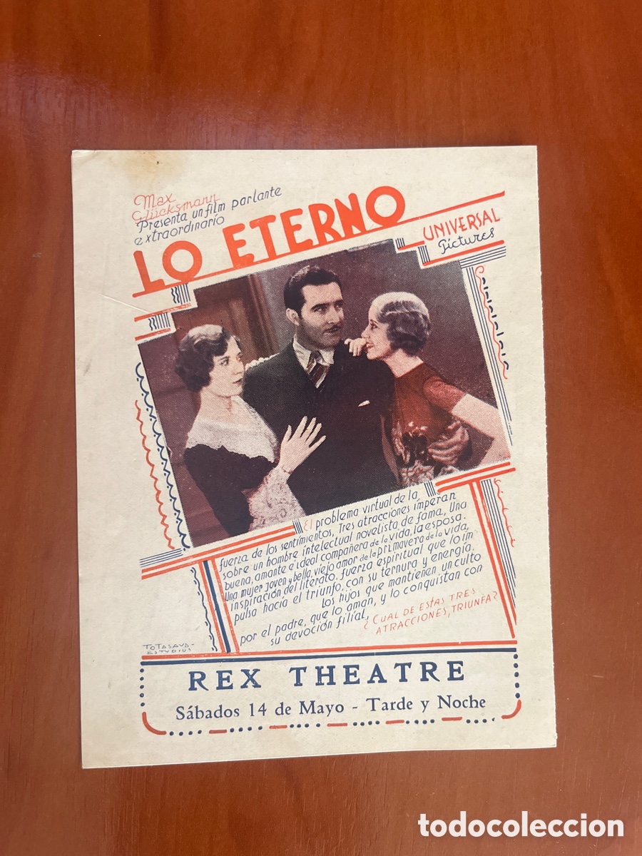 Cine: PROGRAMA LO ETERNO, JOHN BOLES, (UNIVERSAL PICTURES) - Foto 2