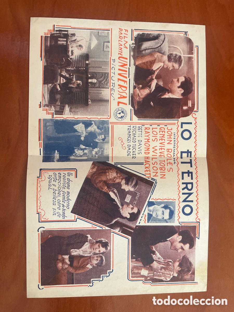 Cine: PROGRAMA LO ETERNO, JOHN BOLES, (UNIVERSAL PICTURES) - Foto 3