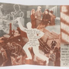 Cine: EL HOMBRE INVISIBLE VUELVE- AÑO 1940 - PROGRAMA DOBLE - PUBLICIDAD CINE CENTRO, LA ESCALA ..A2544