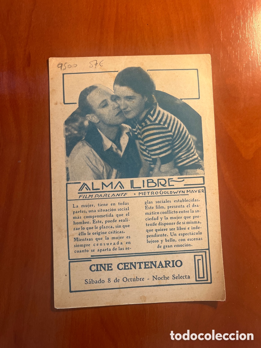 Cine: PROGRAMA ALMA LIBRE, NORMA SHEADER, (METRO GOLDWYN MAYER) - Foto 2