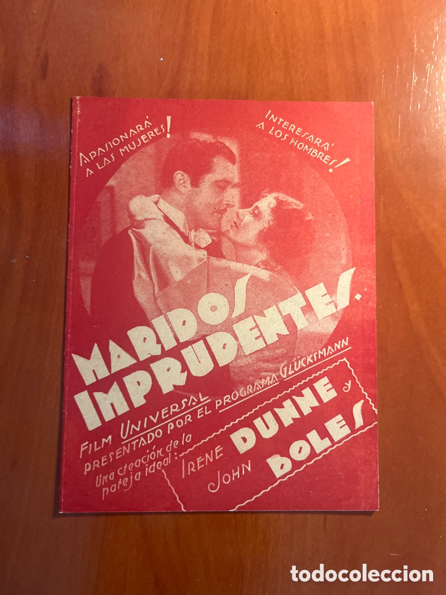 Cine: PROGRAMA MARIDOS IMPRUDENTES, IRENE DUNNE, (FILM UNIVERSAL) - Foto 1