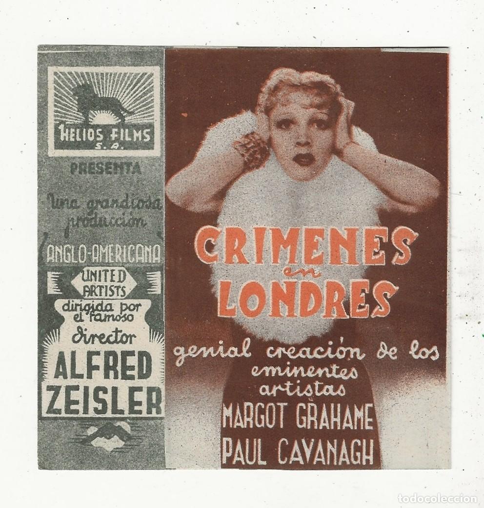 Cine: CRIMENES EN LONDRES - PROGRAMA DE CINE DOBLE - Foto 1