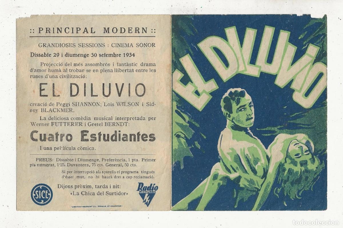Cine: EL DILUVIO - PROGRAMA FOLLETO DE CINE DOBLE - PRINCIPAL MODERN - Foto 1