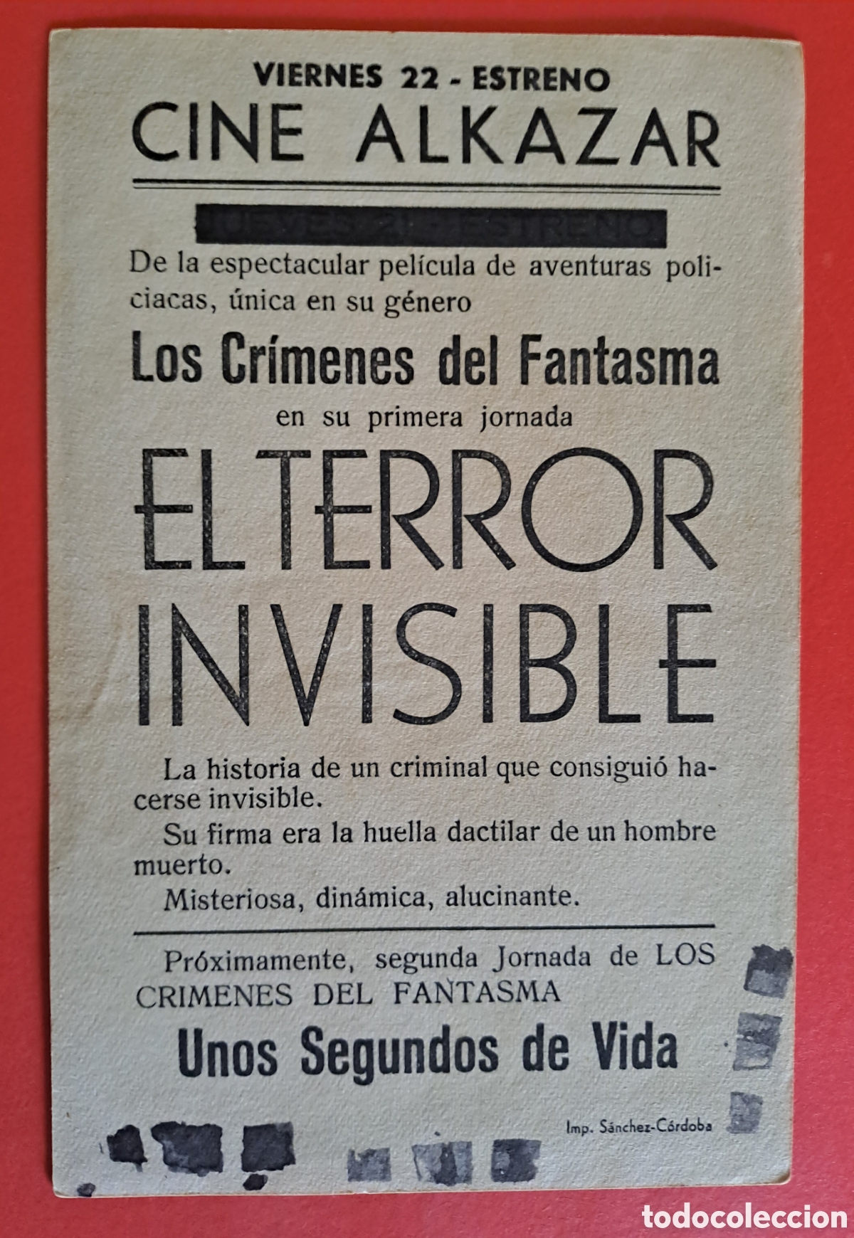 Cine: FOLLETO DE CINE EL TERROR INVISIBLE - Foto 2