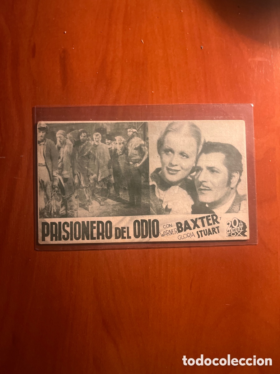 Cine: PROGRAMA PRISIONERO DE ODIO, WARNER BAXTER, ((20th CENTURY FOX) - Foto 1