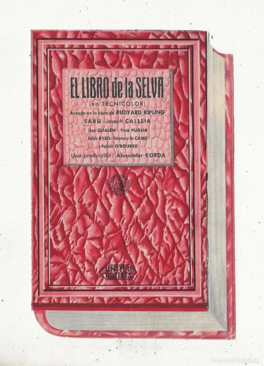 Cine: EL LIBRO DE LA SELVA - PROGRAMA FOLLETO DE CINE DOBLE - TROQUELADO - Foto 1
