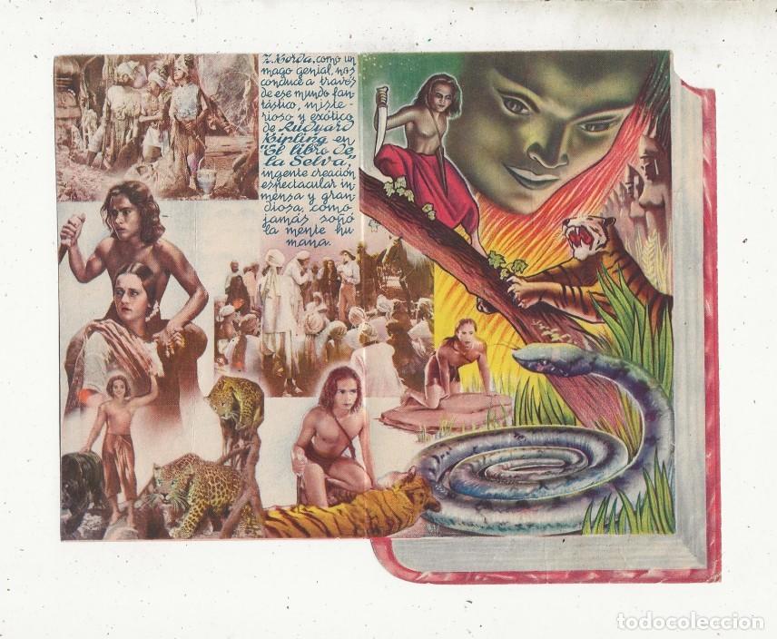 Cine: EL LIBRO DE LA SELVA - PROGRAMA FOLLETO DE CINE DOBLE - TROQUELADO - Foto 3