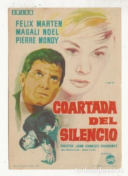Cine: COARTADA DEL SILENCIO - PROGRAMA FOLLETO DE CINE - Foto 1