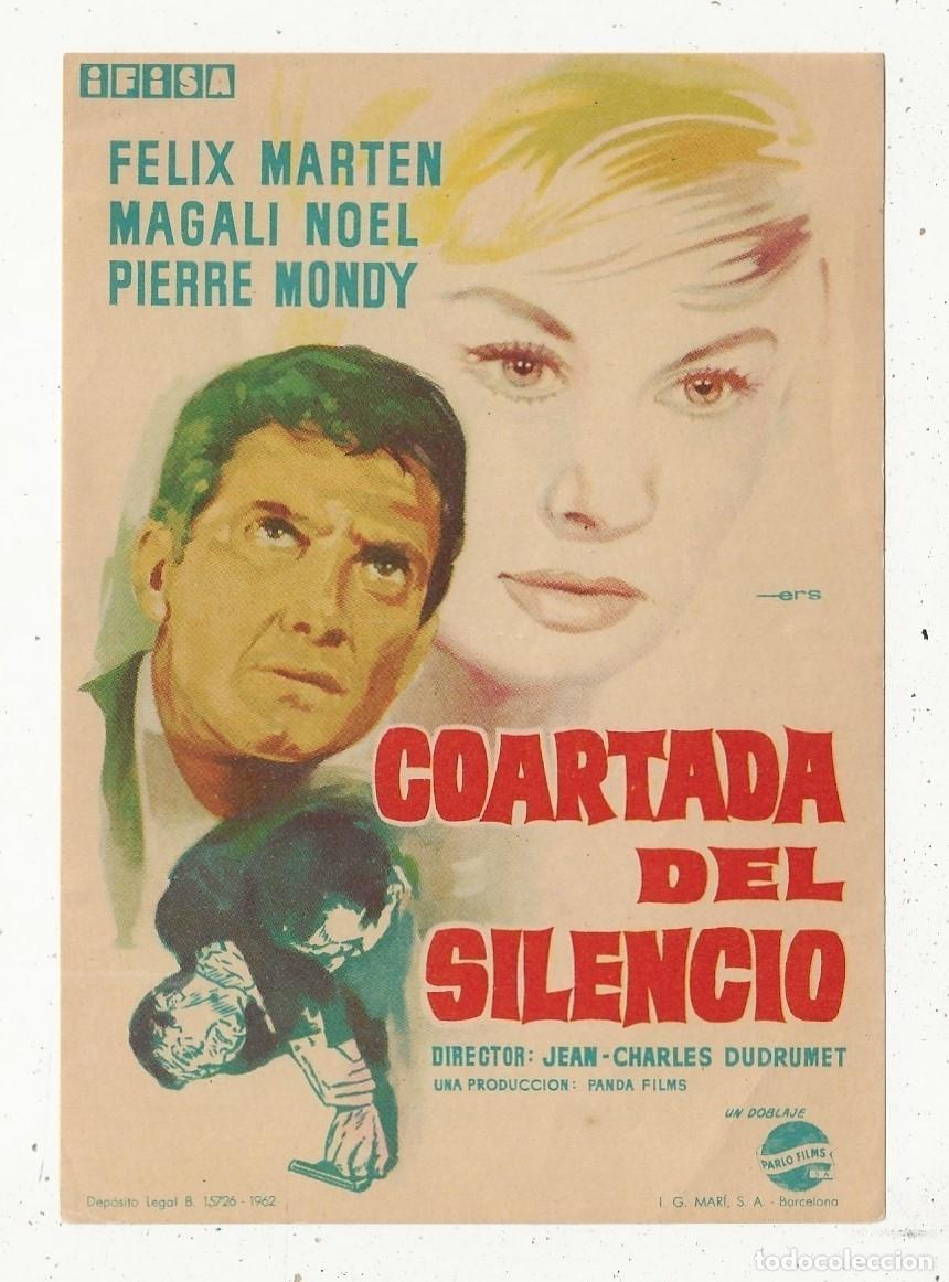 Cine: COARTADA DEL SILENCIO - PROGRAMA FOLLETO DE CINE - Foto 1