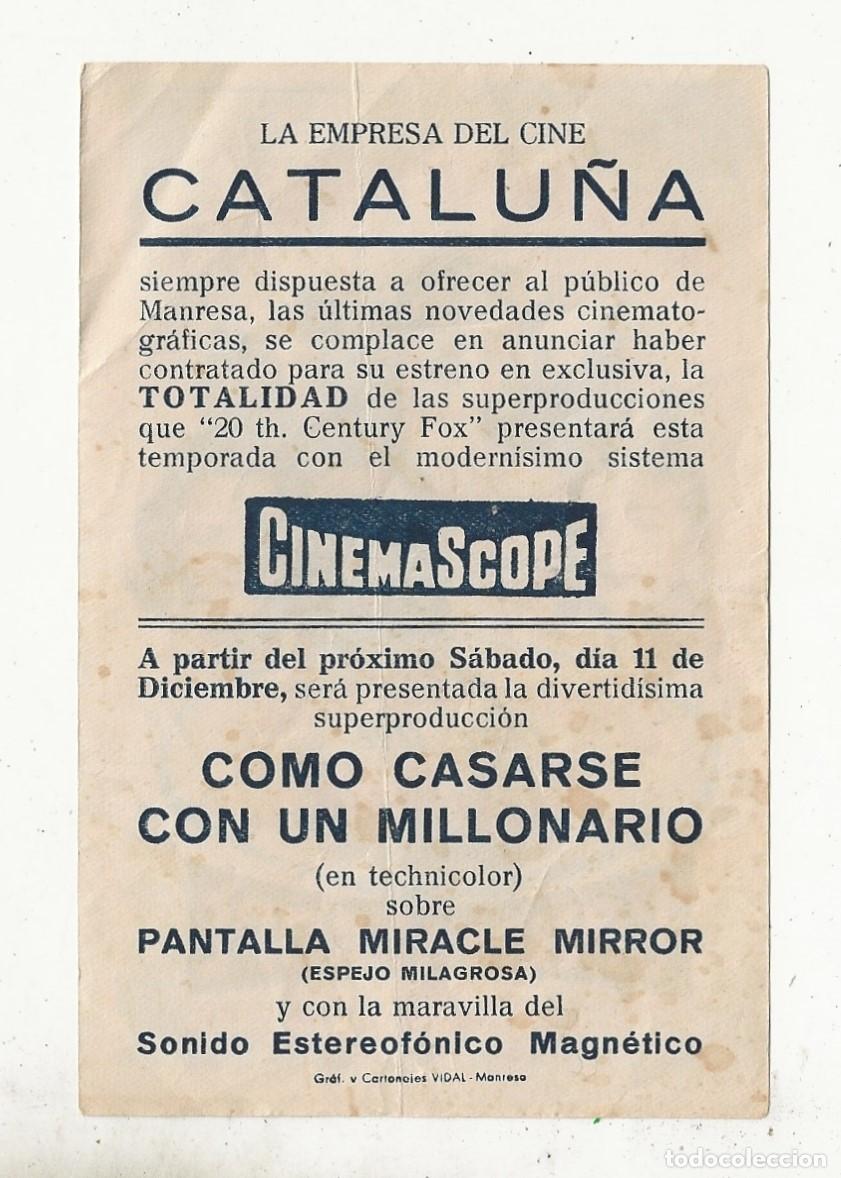 Cine: COMO CASARSE CON UN MILLONARIO - PROGRAMA FOLLETO DE CINE - Foto 2