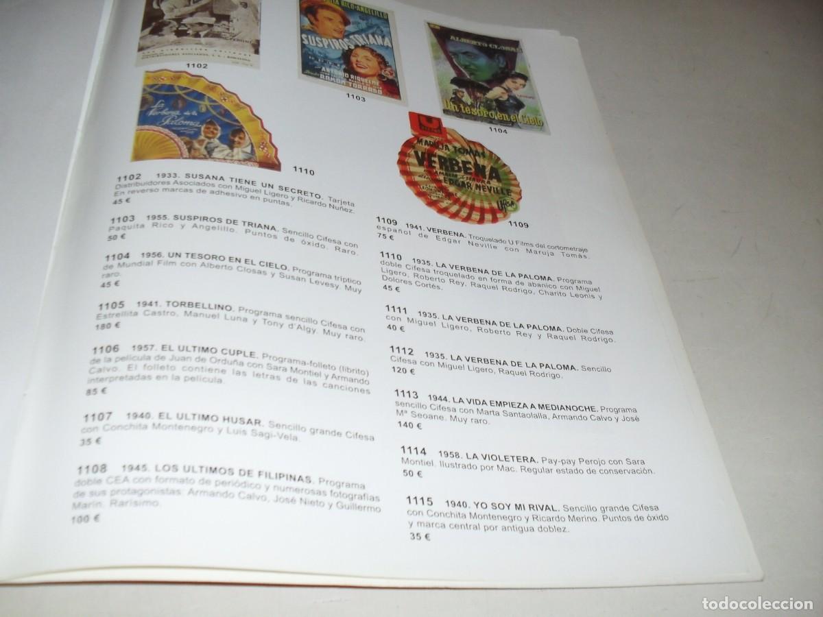 Flyers Publicitaires de films Anciens: LAMINA,EN PAPEL COUCHE,CON REPRODUCCION DE 5 DIFICILES PROGRAMAS DE MANO,LEASE.EDITAD 2003
