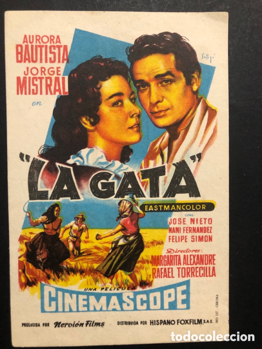 Cine: Programa soligo la gata aurora bautista jorge mistral con publicidad cine granada