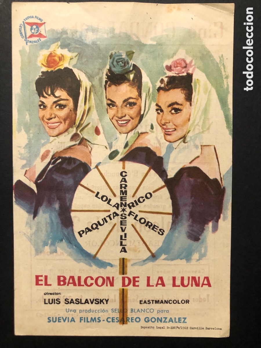 Cine: Programa el balc&oacute;n de la luna Lola flores carmen sevilla con publicidad cine condal villarreal A
