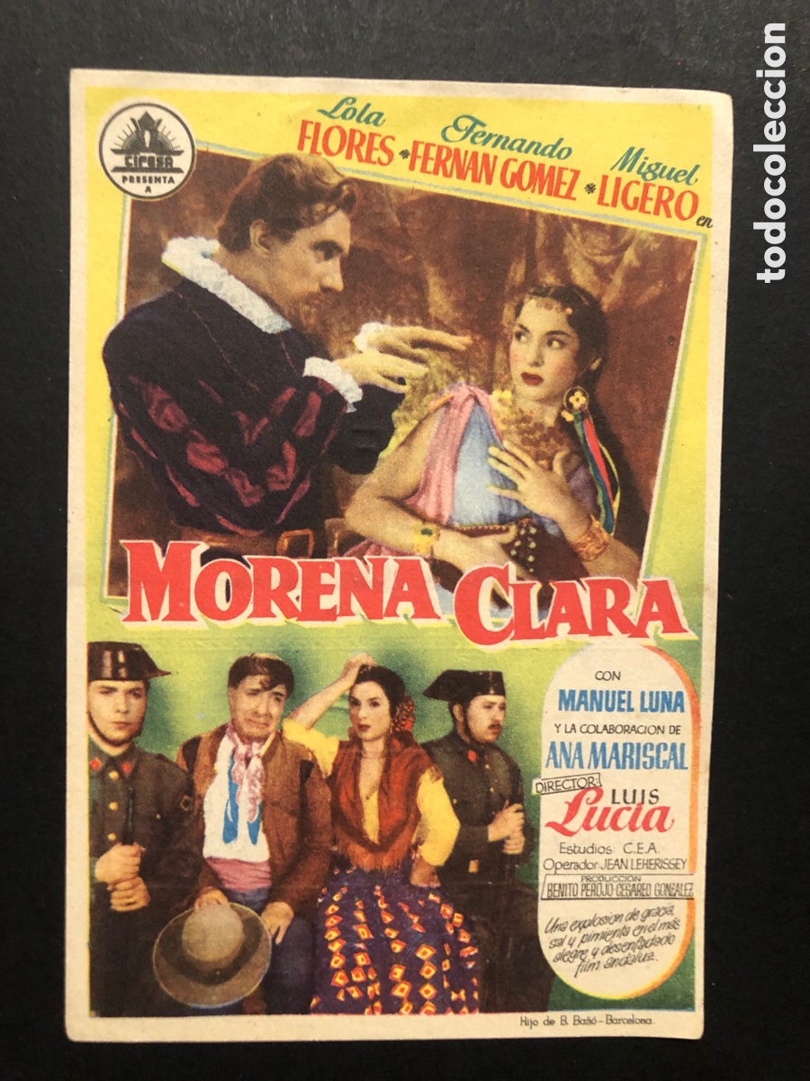 Cine: Programa cifesa morena clara Lola flores con publicidad cine riacho A