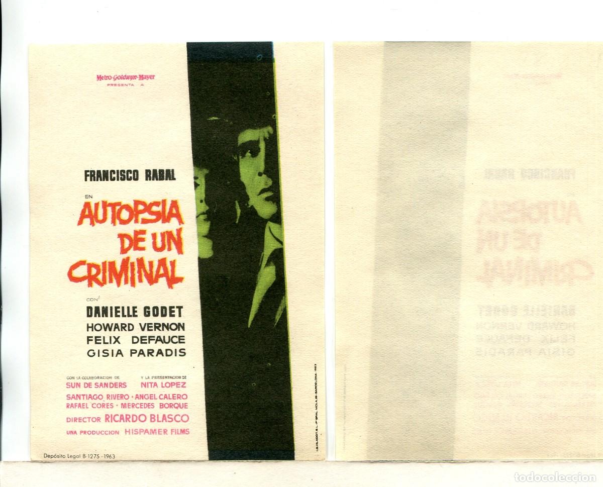 Cine: AUTOPSIA DE UN CRIMINAL, con Francisco Rabal. - Foto 1