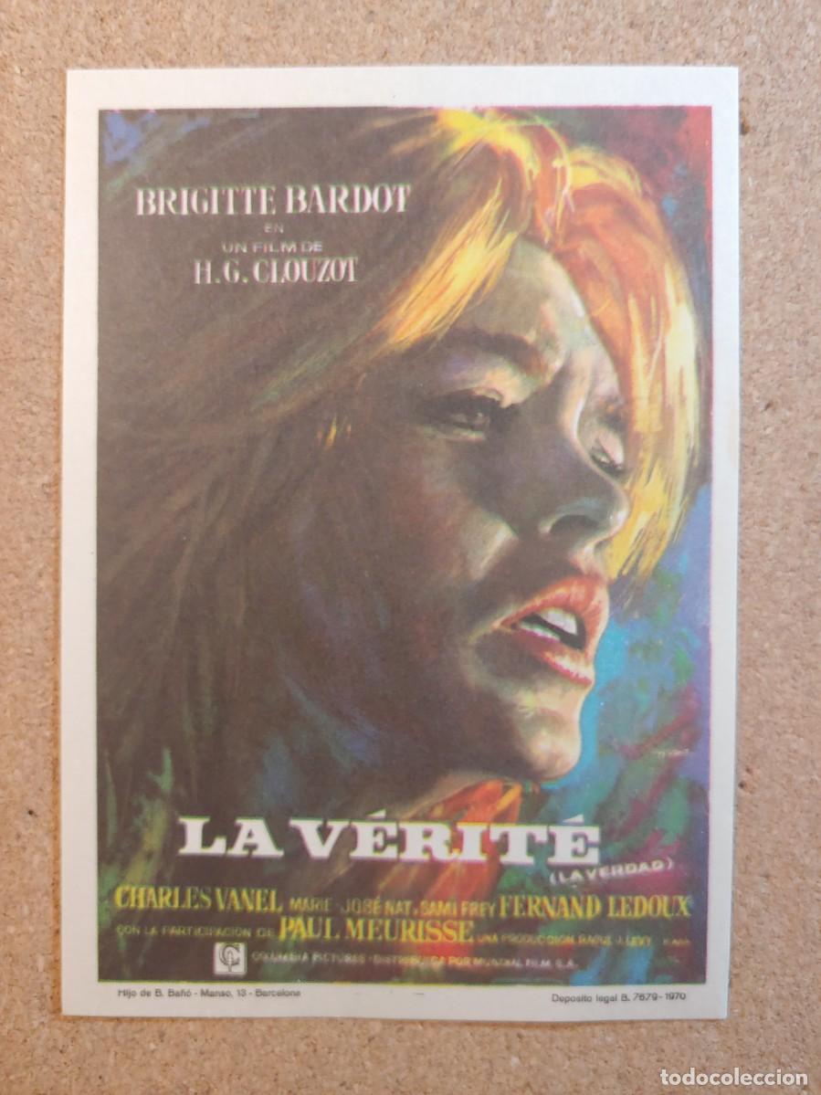 Cine: FOLLETO DE MANO DE LA PELICULA LA VERITE - Foto 1