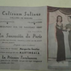 Cine: LA SENSACION DE PARIS DOUGLAS FAIRBANKS JR. ORIGINAL DOBLE C.P. COLISEUM SALINAS CALLOSA DE SEGURA