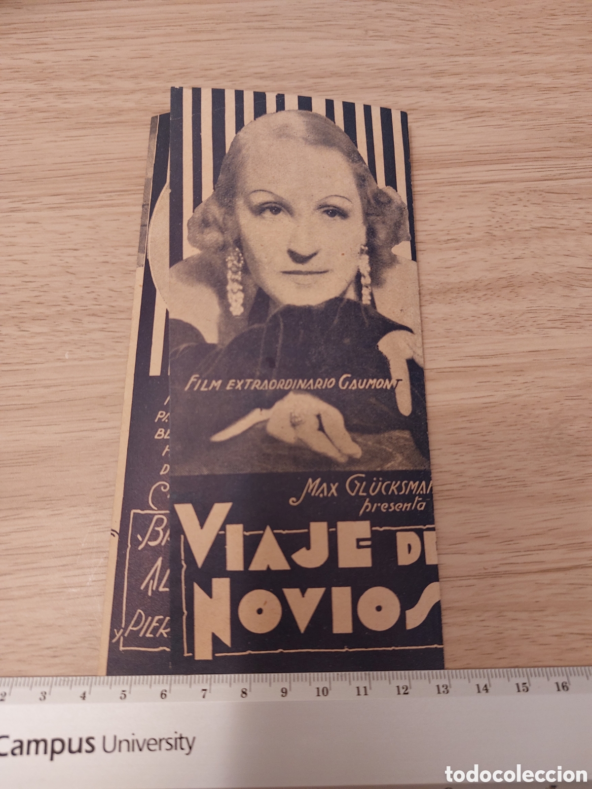 Cine: Programa tr&iacute;ptico Viaje de Novios, Brigitte Helm. Cine Renacimiento - Foto 1
