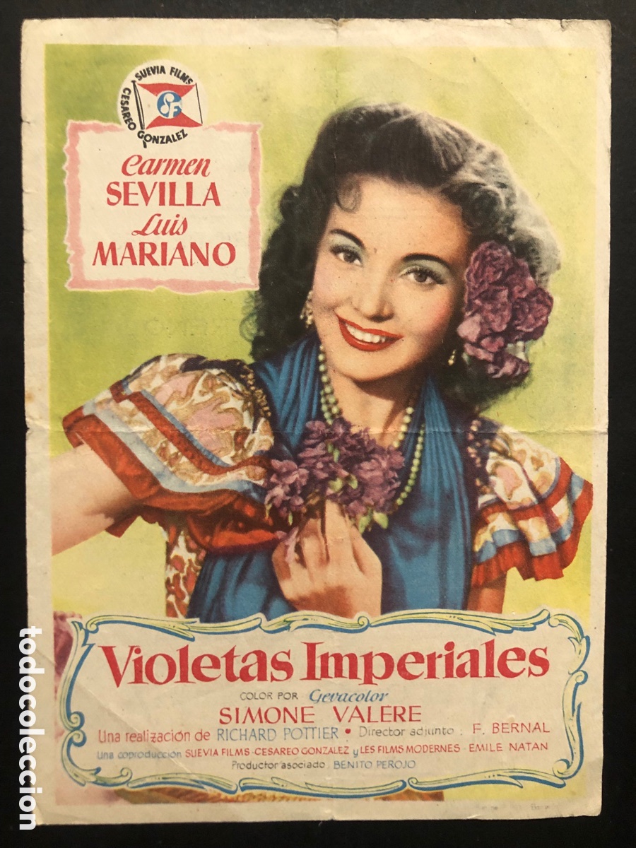 Cine: Programa violetas imperiales carmen sevilla con publicidad cine rex