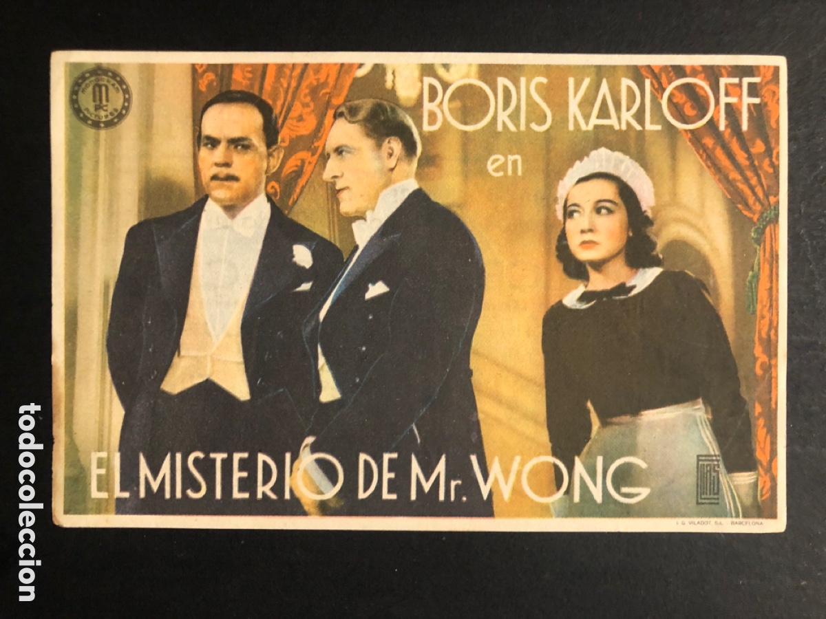Cine: Programa el misterio de Mr Wong boris Karloff con publicidad palacio cinema A1