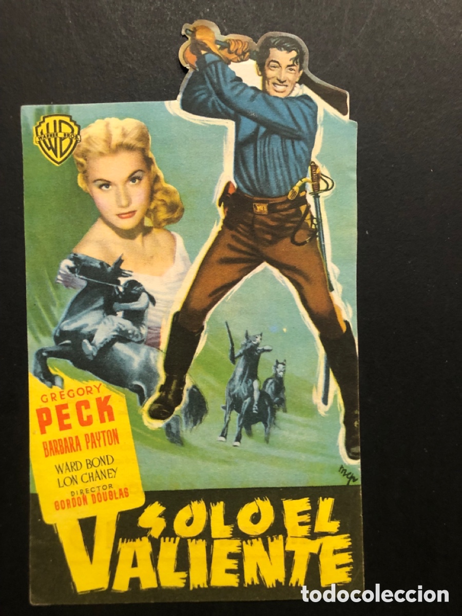 Cine: Programa troquelado solo el valiente gregory peck con publicidad cinema radio Vigo A1