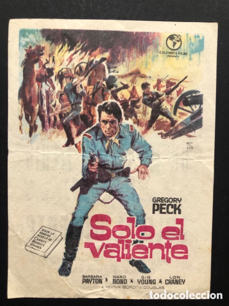 Cine: Programa solo el valiente gregory peck con publicidad cine Merp A1