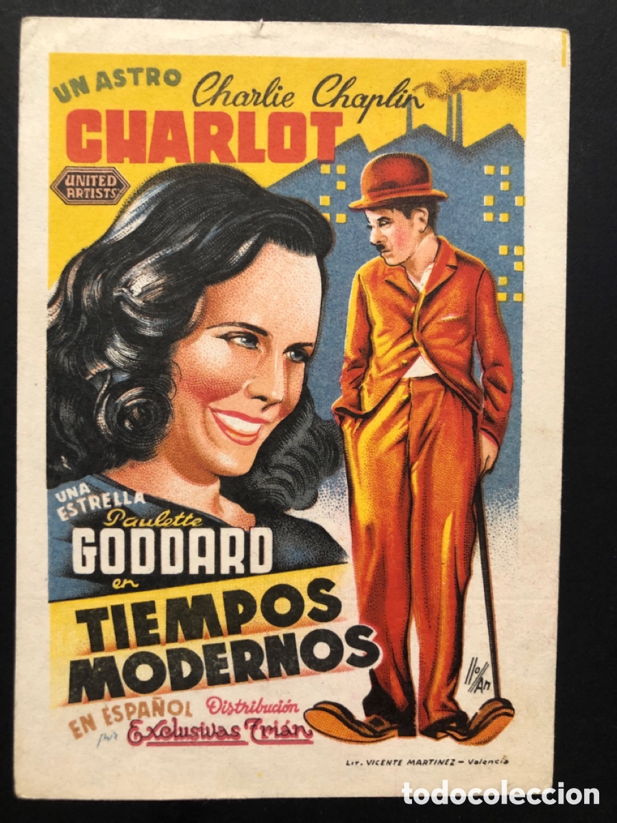 Cine: Programa tiempos modernos charlie chaplin A1