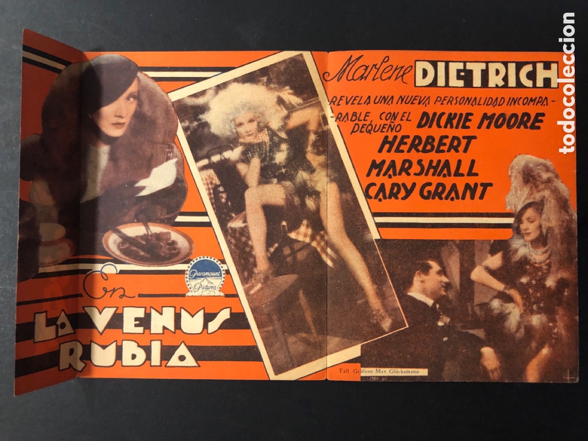 Cine: Programa uruguay la Venus rubia marlene Dietrich A1 - Foto 2