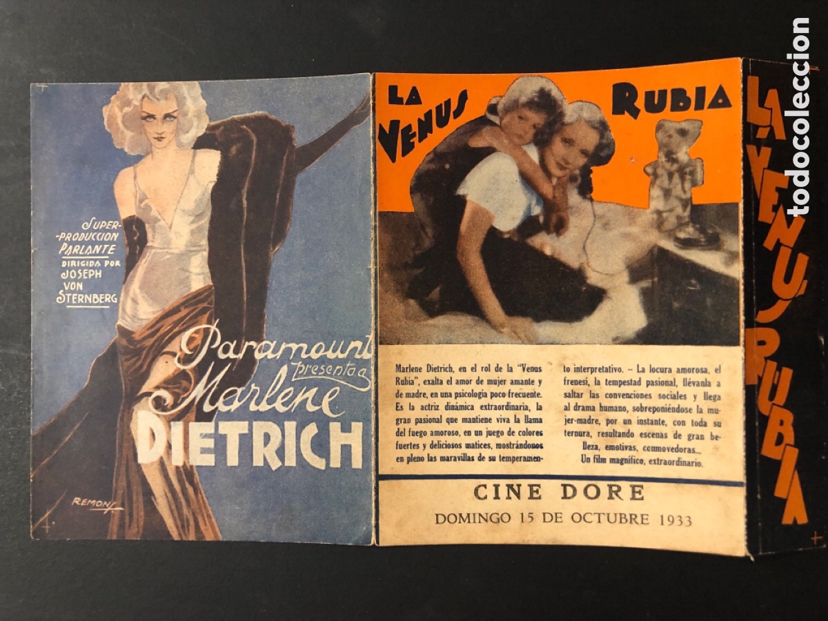 Cine: Programa uruguay la Venus rubia marlene Dietrich A1 - Foto 3
