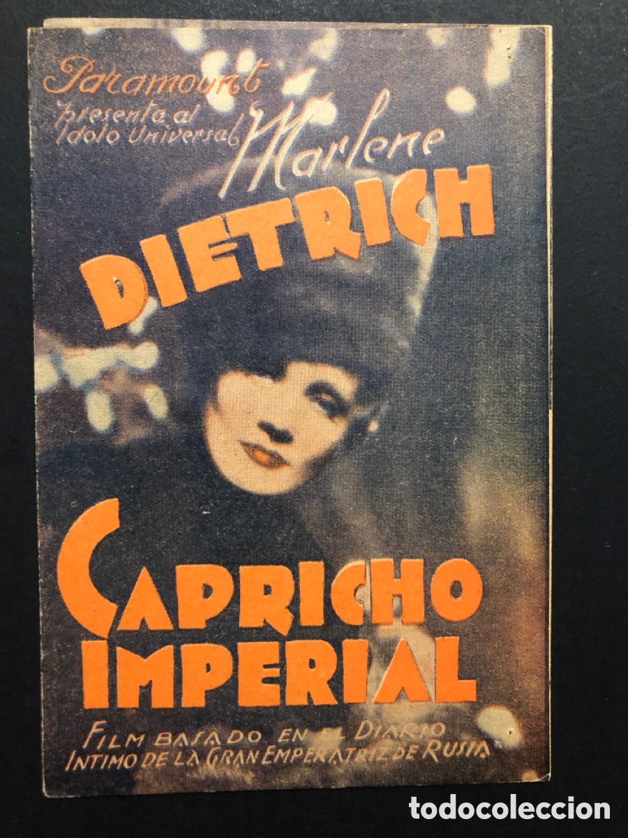 Cine: Programa uruguay capricho imperial marlene Dietrich A1 - Foto 1