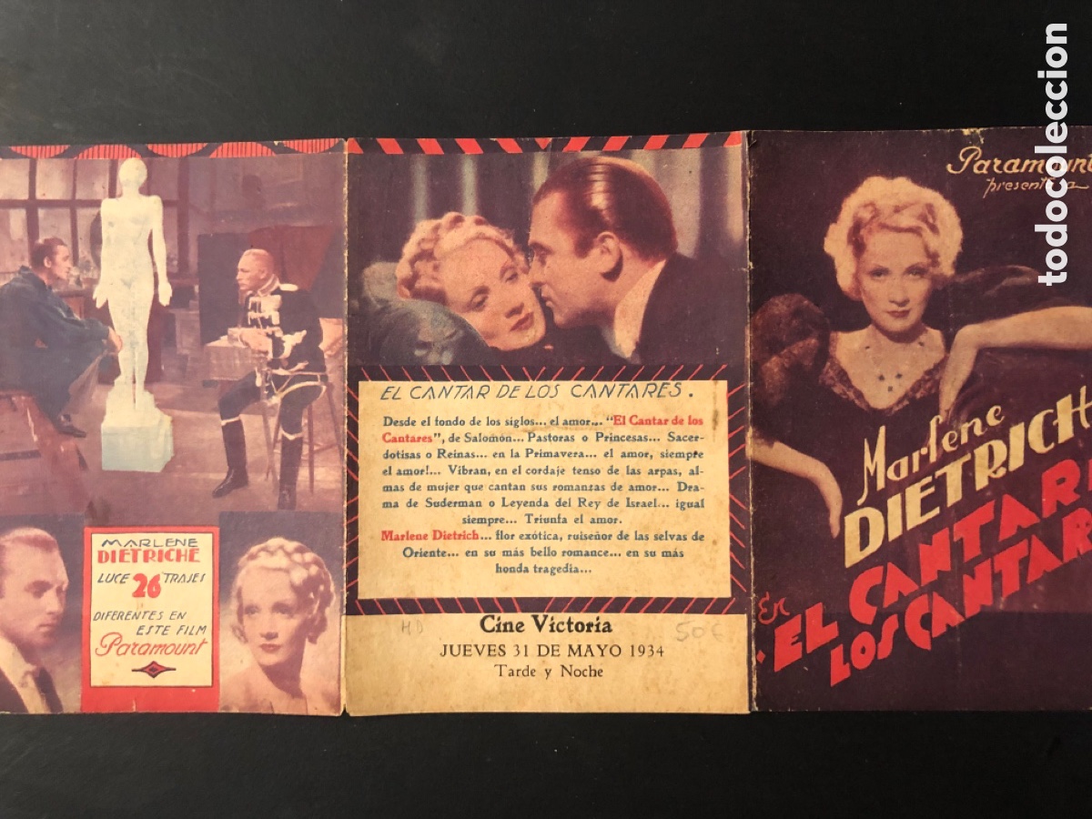 Cine: Programa uruguay el cantar de los cantares marlene Dietrich A1 - Foto 3