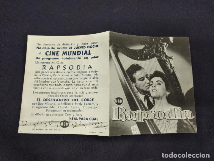 Cine: RAPSODIA - ELISABETH TAYLOR - PROGRAMA DE CINE DOBLE CON PUBLICIDAD - Foto 1