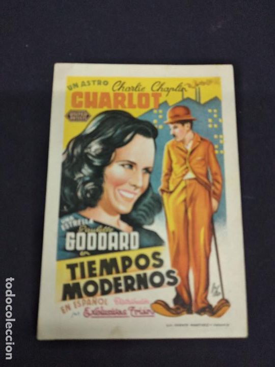 Cine: TIEMPOS MODERNOS - CHARLOT - PROGRAMA DE CINE CON PUBLICIDAD. - Foto 1