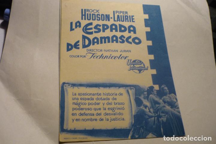 Cine: programa la espada de damasco .- rock hudson publicidad - Foto 1