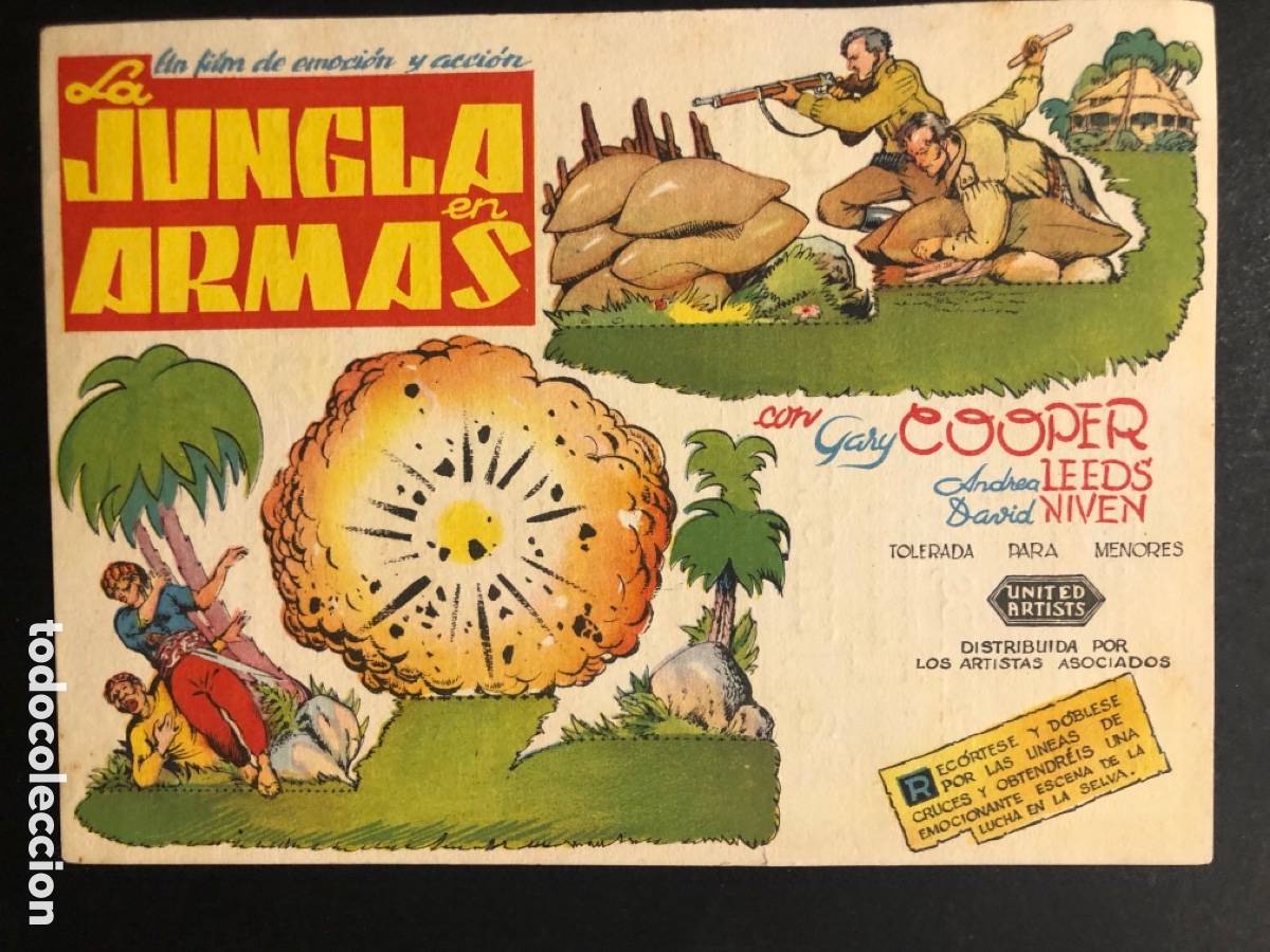 Cine: Programa la jungla en armas Gary Cooper con publicidad cine centro vilasanes san Gin&eacute;s de vilasar A1