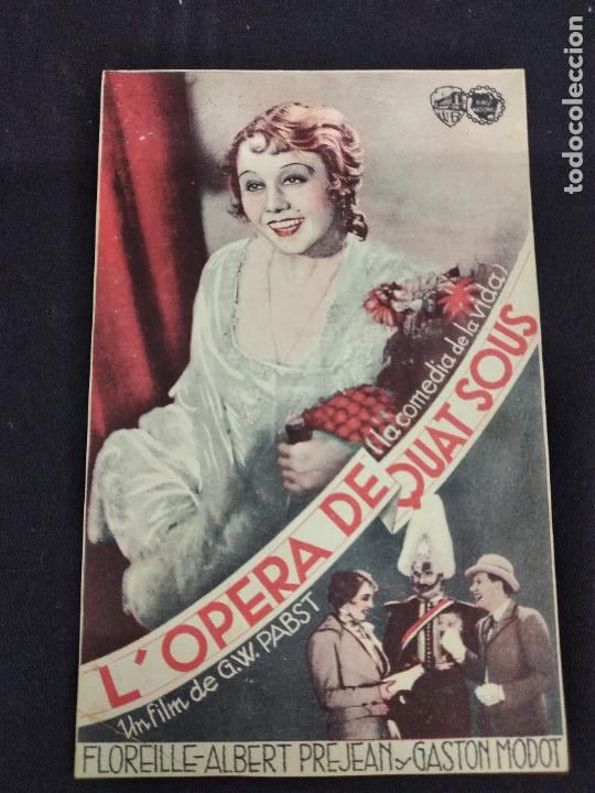 Cine: L&acute;OPERA DE QUAT SOUS (LA COMEDIA DE LA VIDA) - FLOREILLE - PROGRAMA DE CINE CARTULINA - Foto 1