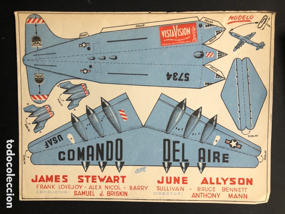 Cine: Programa avion recortable comando del aire james stewart A1 - Foto 1