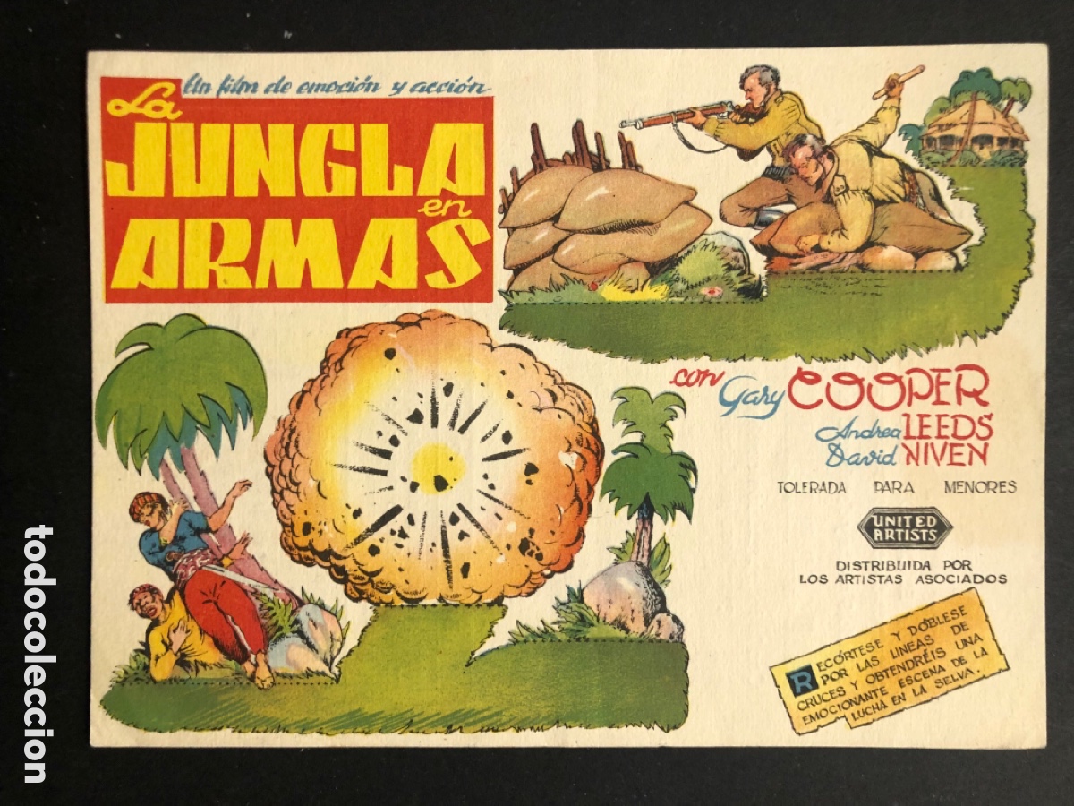 Cine: Programa la jungla en armas Gary Cooper con publicidad teatro jorda concentaina A1
