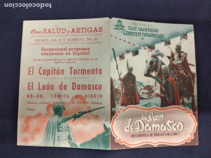 Cine: EL LEON DE DAMASCO - PROGRAMA DE CINE DOBLE CON PUBLICIDAD - CIFESA - Foto 1