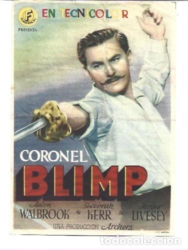 Flyers Publicitaires de films Anciens: FOLLETO DE MANO EL CORONEL BLIMP DEL CINE PRINCIPAL DE GRANPLLERS A&Ntilde;O 1939