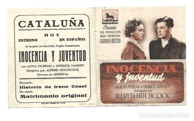 Cine: FOLLETO DE MANO INOCENCIA Y JUVENTUD DEL CINE CATALU&Ntilde;A