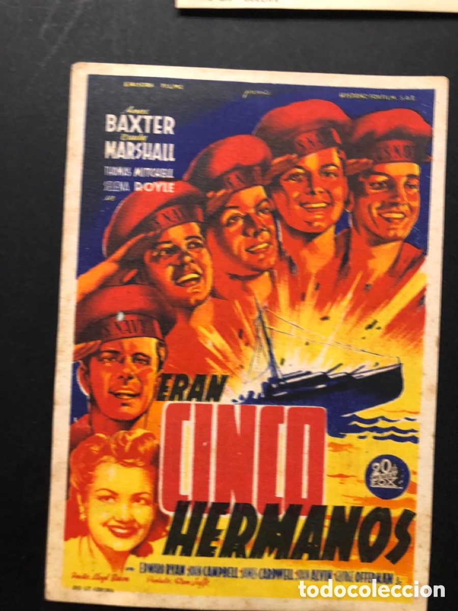 Cine: Programa soligo eran cinco hermanos anne baxter con publicidad teatro Calder&oacute;n alcoy