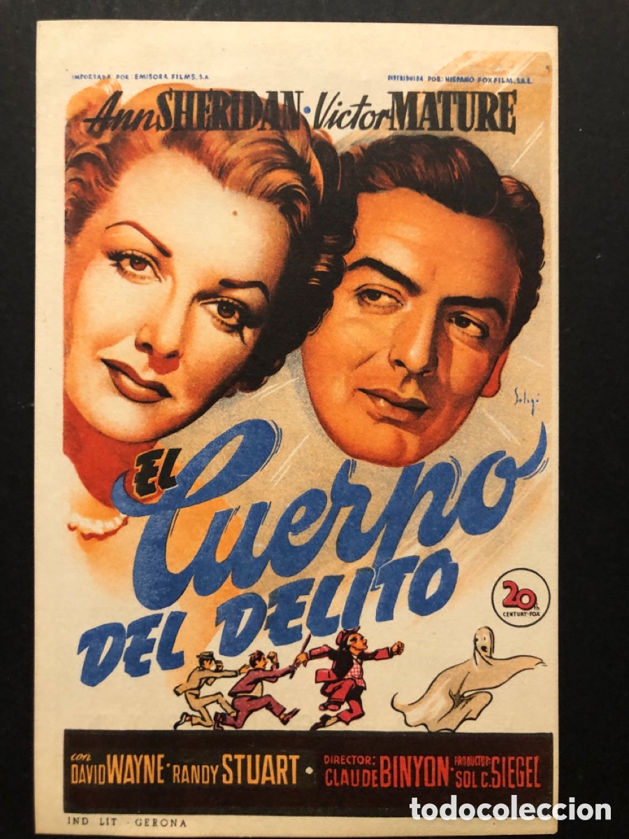 Cine: Programa soligo el cuerpo del delito ann sheridan con publicidad cine goya