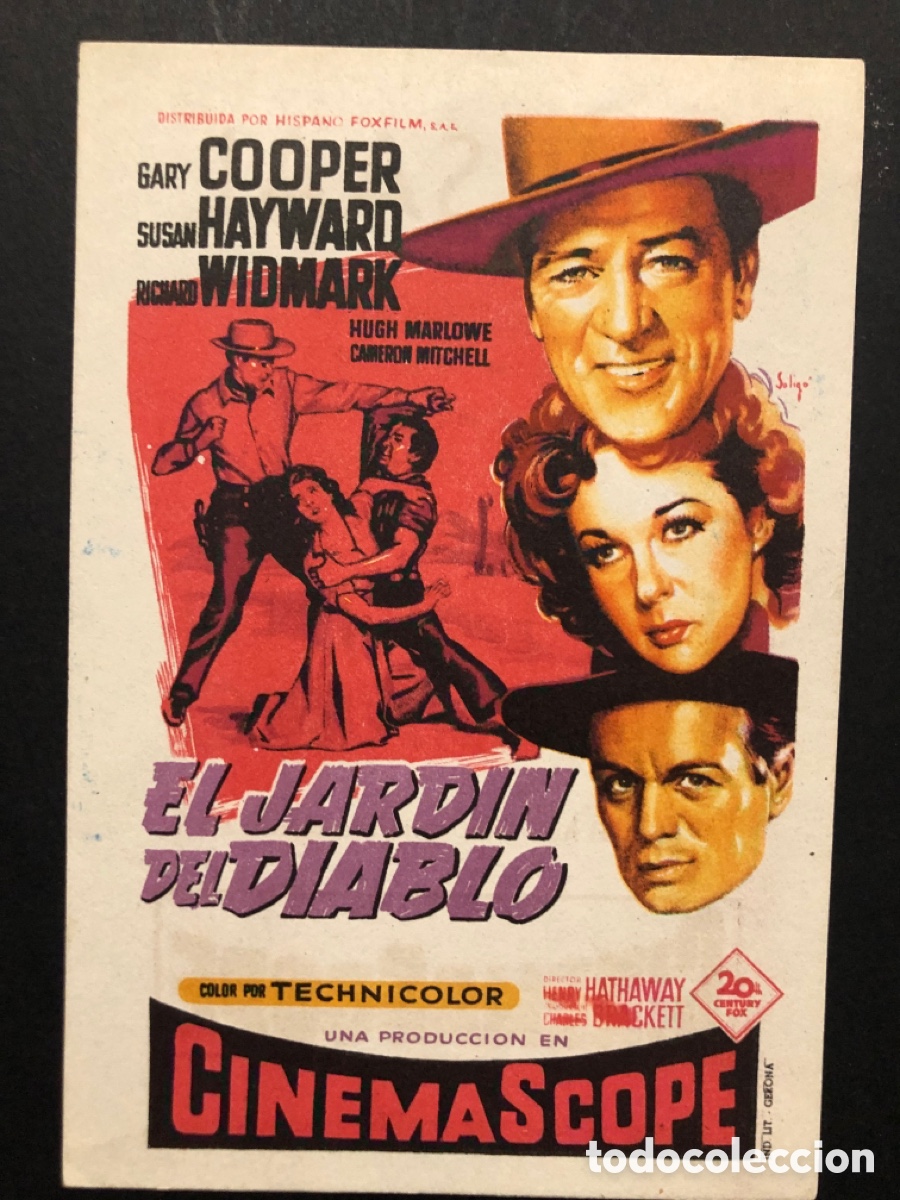 Cine: Programa soligo Gary Cooper susan hayward el jard&iacute;n del diablo con publicidad cine Kursaal
