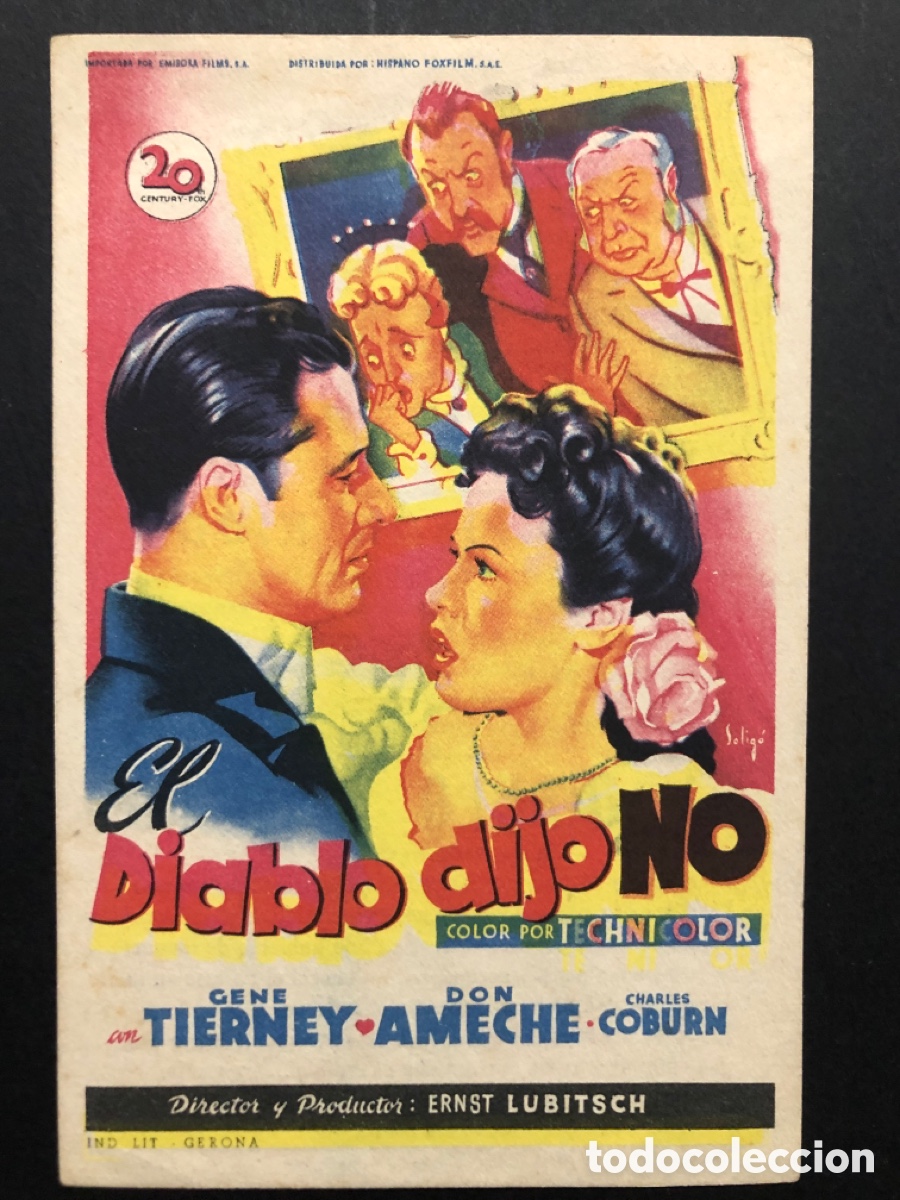Cine: Programa soligo Gene tierney el diablo dijo no cine sur Mislata