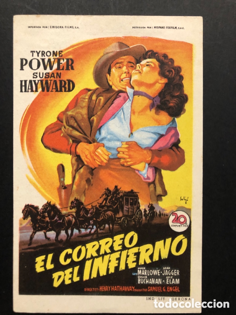 Cine: Programa soligo tyrone power el correo del infierno con publicidad teatro primitivo baeza